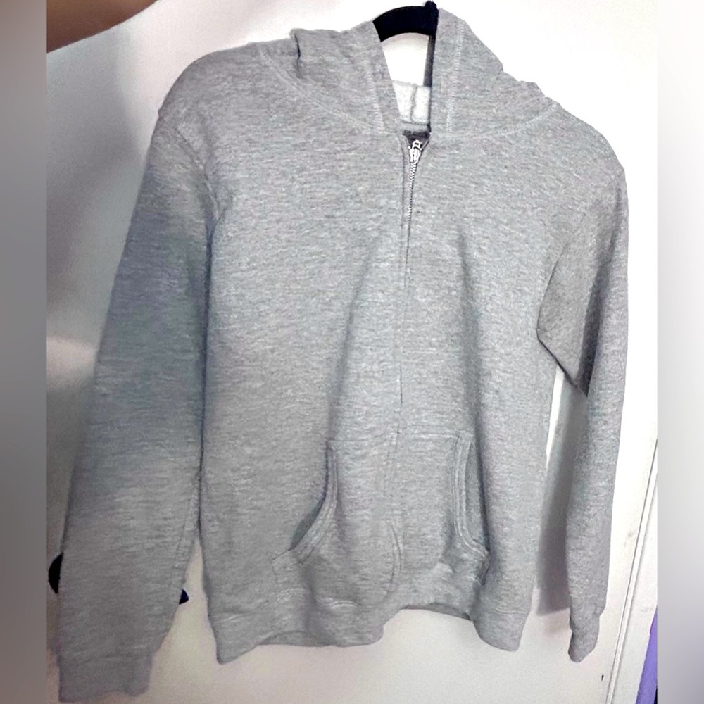 Heather Grey Zip up hoodie